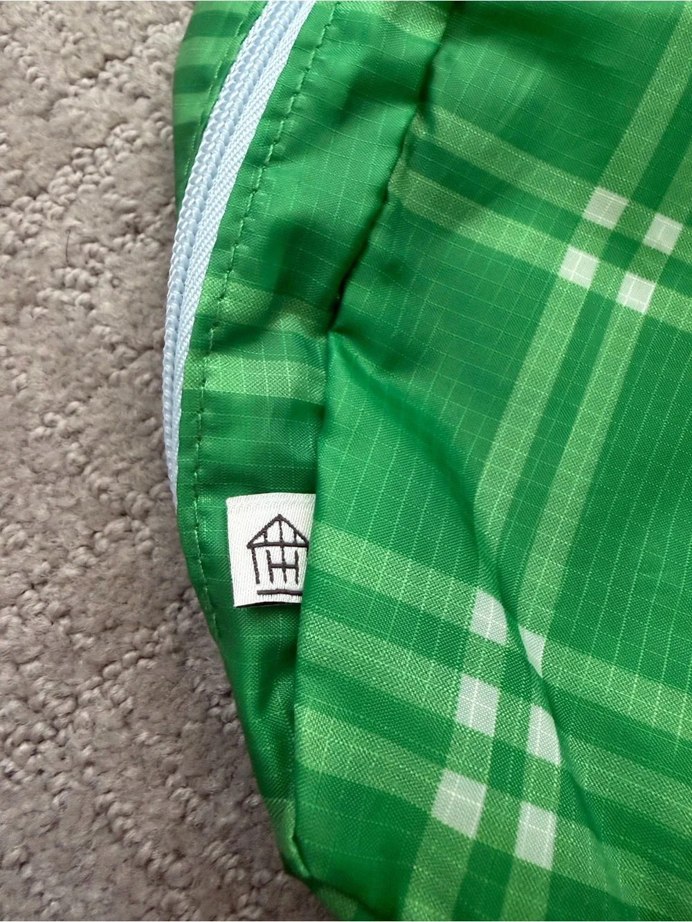 Hearth & Hand by Magnolia Plaid Packing Cubes - green & white plaid